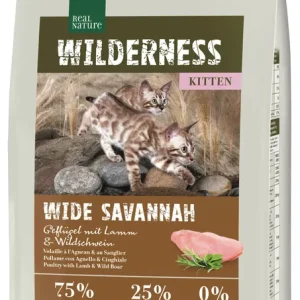 Akció Real Nature Wilderness száraz macskaeledel kitten szárnyas&bárány 2,5kg