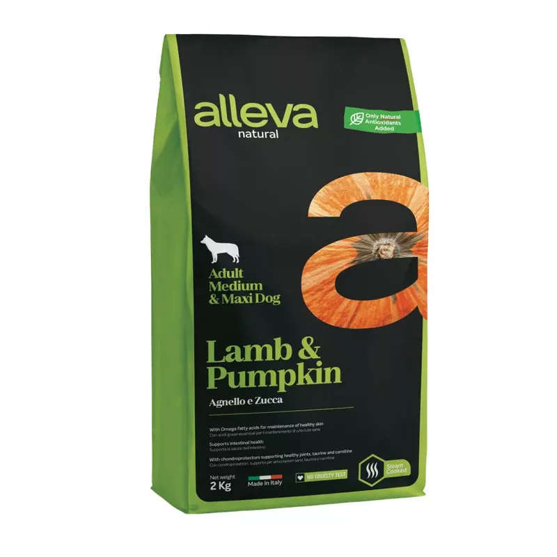 Legkelendőbb ALLEVA Natural száraz kutyaeledel medium&maxi bárány 2kg