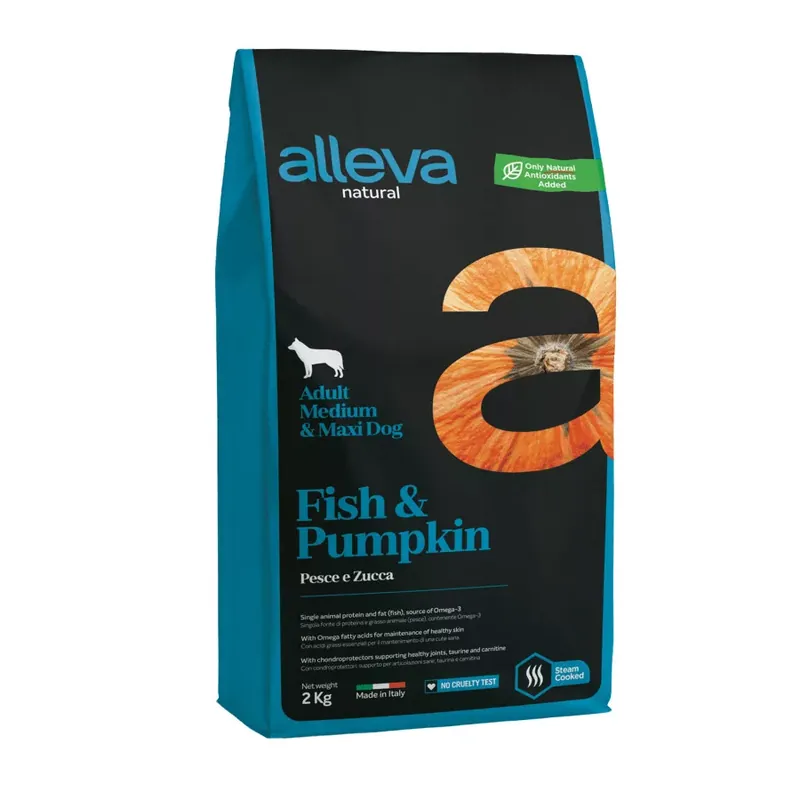 Szuper ajánlat ALLEVA Natural száraz kutyaeledel medium&maxi hal 2kg