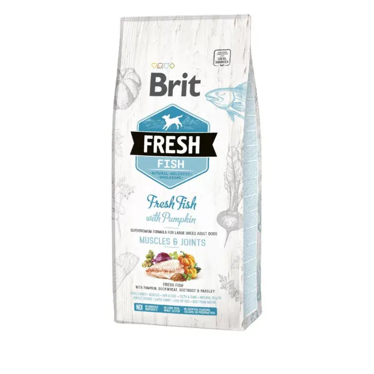 Akciós ár Brit Fresh Large Breed száraz kutyaeledel adult hal 2,5kg