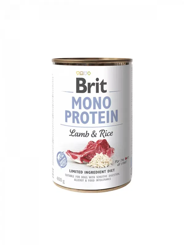 Gyors kiszállítás Brit Mono Protein kutya konzerv bárány&rizs 6x400g