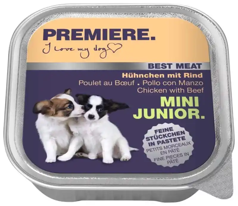 Premiere Best Meat kutya tálka junior csirke&marha 16x100g Akció