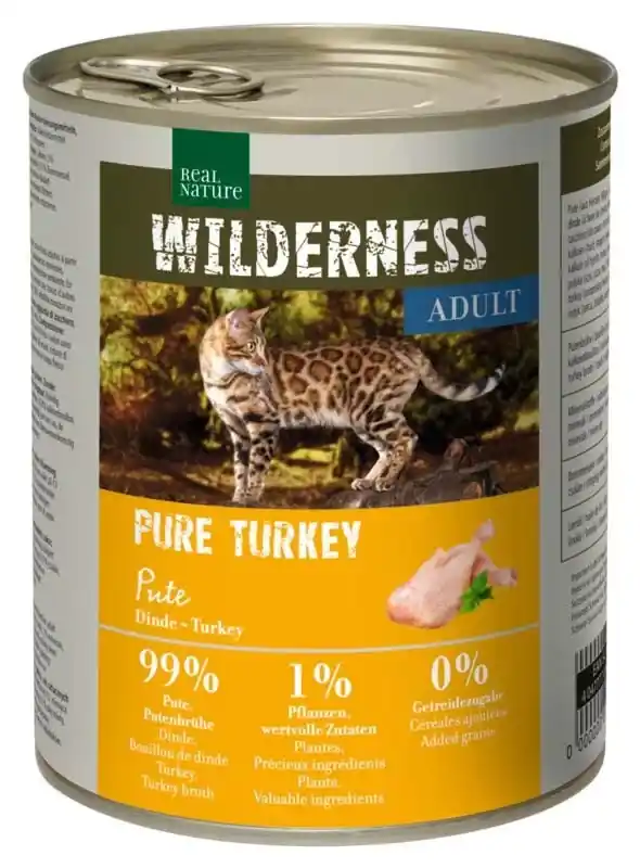Real Nature Wilderness macska konzerv konzerv adult pulyka 6x800g Szuper ajánlat