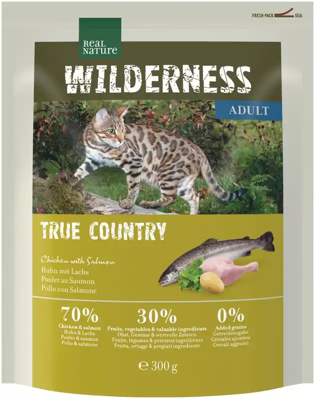 Outlet Real Nature Wilderness száraz macskaeledel adult csirke&hal 300g