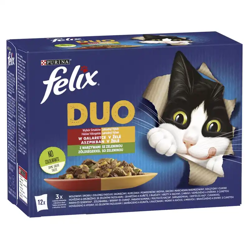 Ajánlat Felix Fantastic Duo macska tasak MP házias válogatás zöldséggel aszpik 12x85g