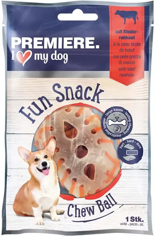 Premiere Chew It kutya rágólabda marhabőrrel 1db Kedvezmény