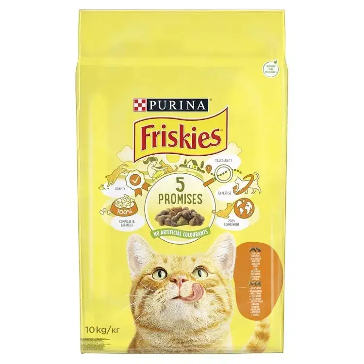 Népszerű Friskies száraz macskaeledel adult csirke&zöldség 10kg