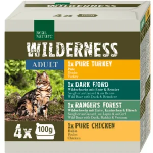 Bestseller Real Nature Wilderness macska tálka MP adult szárnyas&vad 4x100g