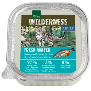 Alacsony ár Real Nature Wilderness macska tálka adult Fresh Water hering&lazac 16x100g