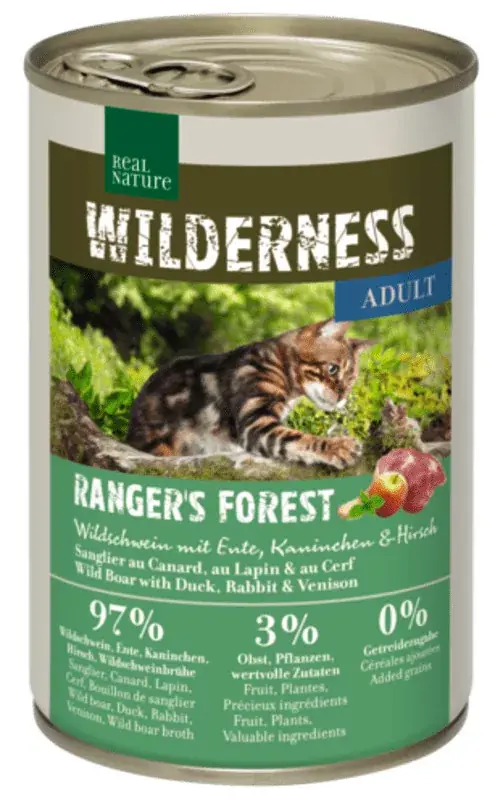 Real Nature Wilderness macska konzerv adult Ranger‘s Forest vaddisznó&kacsa 6x400g Biztonságos vásárlás