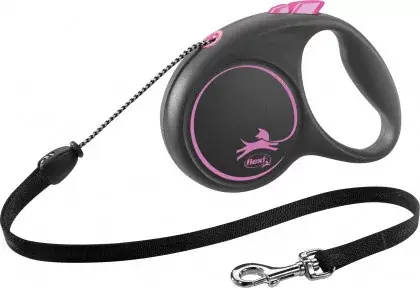 Flexi Black Design kutyapóráz csévélő zsinóros pink S 5m Akció