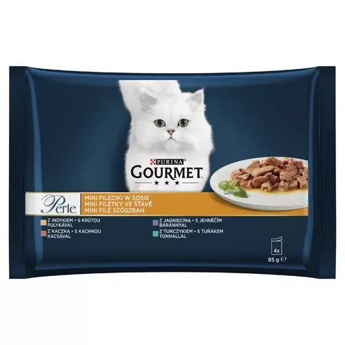 Gourmet Perle macska tasak MP pulyka&tonhal&kacsa&bárány 4x85g Prémium