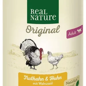 Végkiárusítás Real Nature Original macska konzerv adult pulyka&csirke 6x400g