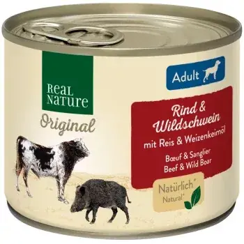 Árengedmény Real Nature Original kutya konzerv adult marha&vaddisznó 6x200g
