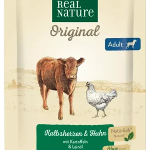 Vedd meg online Real Nature Original kutya tasak adult borjúszív&csirke 6x300g