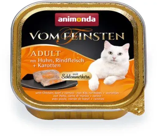 Szezonális akció Animonda vom Feinsten macska tálka csirke&marha&répa 32x100g
