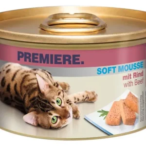 Gyors szállítás Premiere Soft Mousse macska konzerv adult marha 18x85g