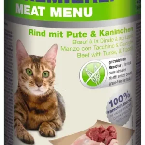 Premiere Meat Menu macska konzerv adult marha&pulyka&nyúl 6x400g Szuper akció