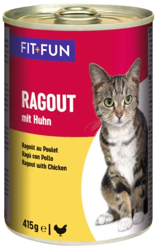 FIT+FUN macska konzerv ragu adult csirke 12x415g Azonnal elérhető