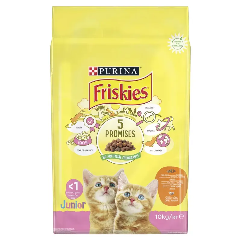 FRISKIES száraz macskaeledel junior 10kg Azonnali szállítás