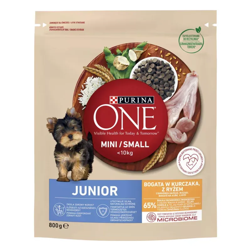 Purina ONE Mini száraz kutyaeledel junior csirke 800g Akciós ár