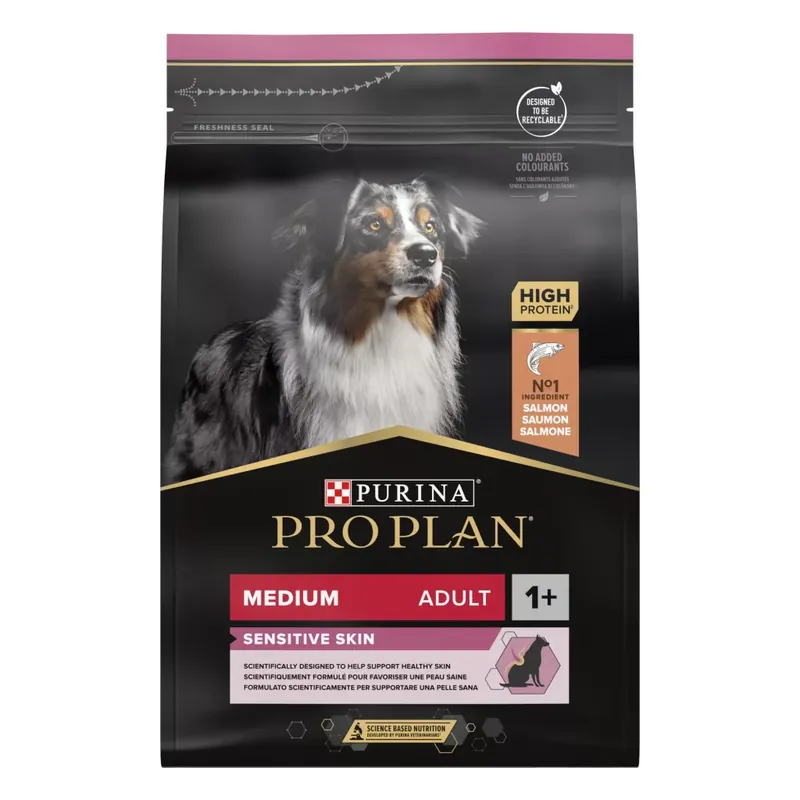 Pro Plan Medium Adult Sensitive Skin lazacban gazdag száraz kutyaeledel 3kg Legnépszerűbb