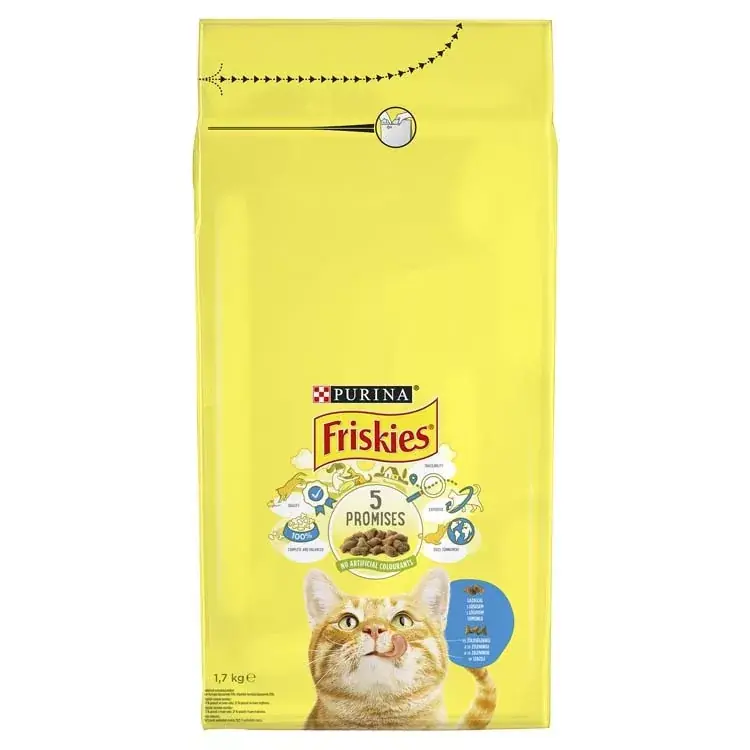 Friskies száraz macskaeledel lazac&zöldség 1,7kg Legkelendőbb