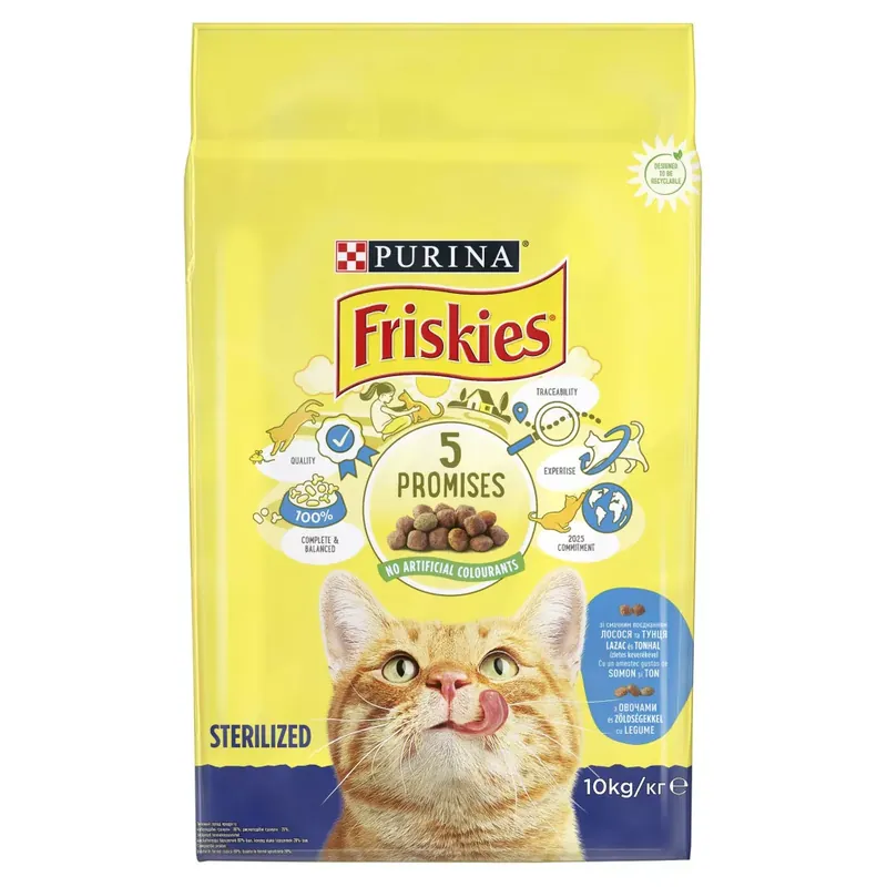 Legnépszerűbb Friskies száraz macskaeledel steril 10kg