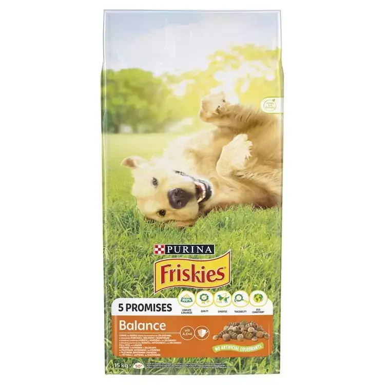 Árcsökkenés Friskies száraz kutyaeledel balance 15kg