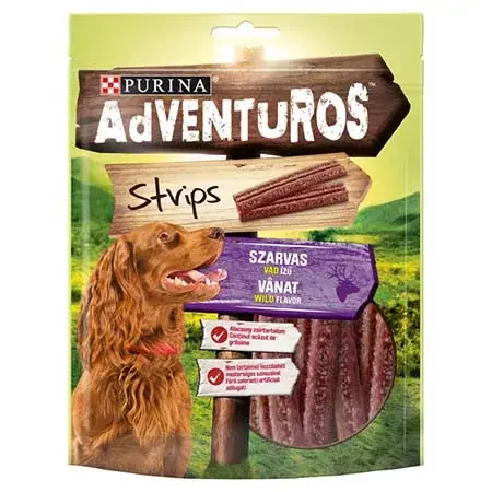 Adventuros Strips kutya jutalomfalat szarvas 90g Szuper ajánlat