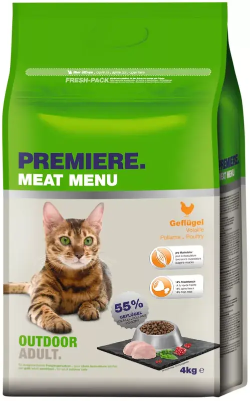 Gyors kiszállítás Premiere száraz macskaeledel outdoor szárnyas 4kg