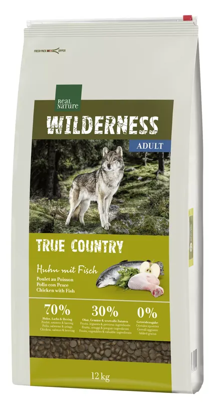 Real Nature Wilderness száraz kutyaeledel adult csirke&hal 12kg Árcsökkenés