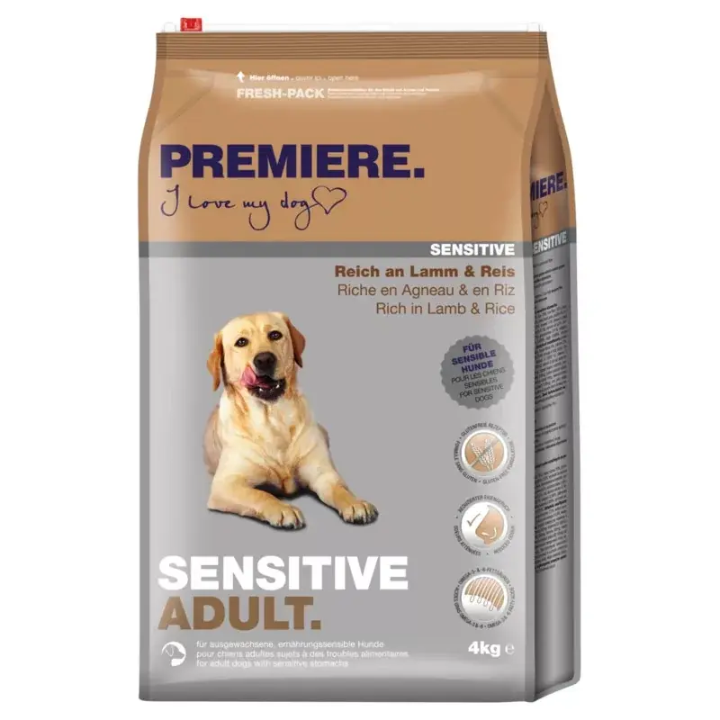Premiere Sensitive adult száraz kutyaeledel bárány&rizs 4kg Csak ma