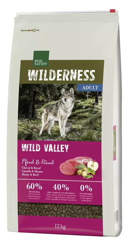 Vedd meg most Real Nature Wilderness száraz kutyaeledel adult ló&marha 12kg