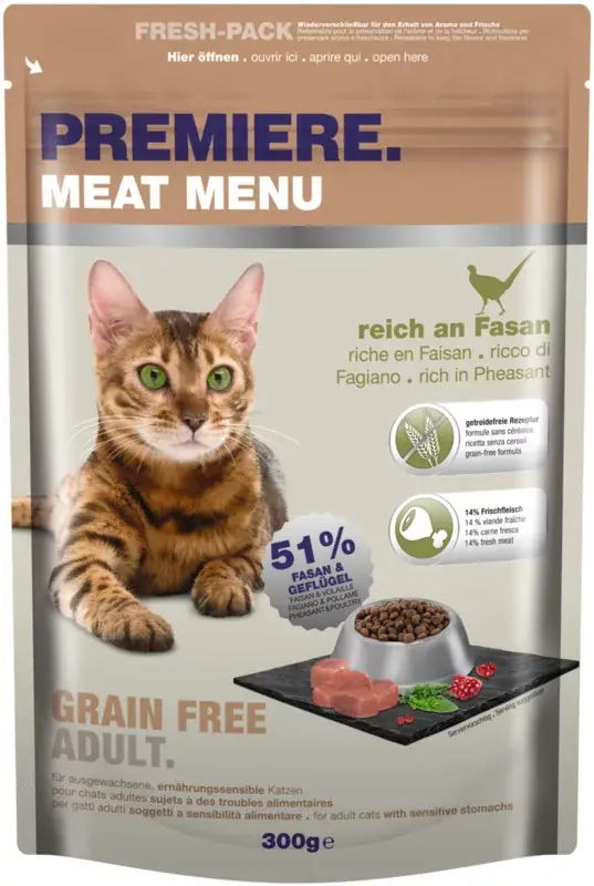 Olcsó Premiere Grainfree száraz macskaeledel adult fácán 300g