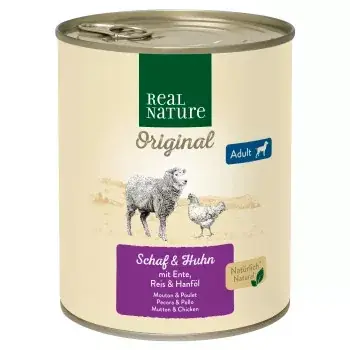Akciós ár Real Nature Original kutya konzerv adult birka&szárnyas 6x800g