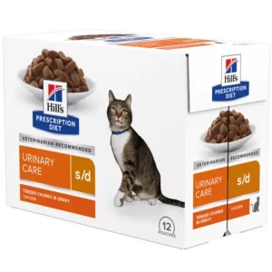 Hill‘s Prescription Diet macska tasak MP húgykő ellen s/d csirke 12x85g Szuper akció