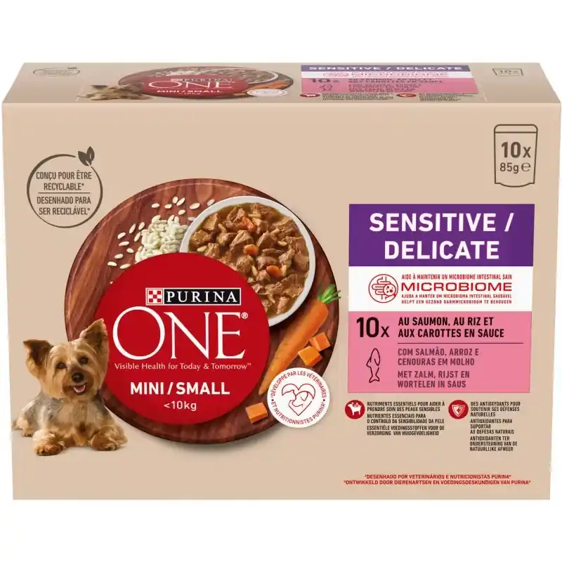 Purina ONE Mini Delicate kutya tasak MP lazac 10x85g Gyors kiszállítás