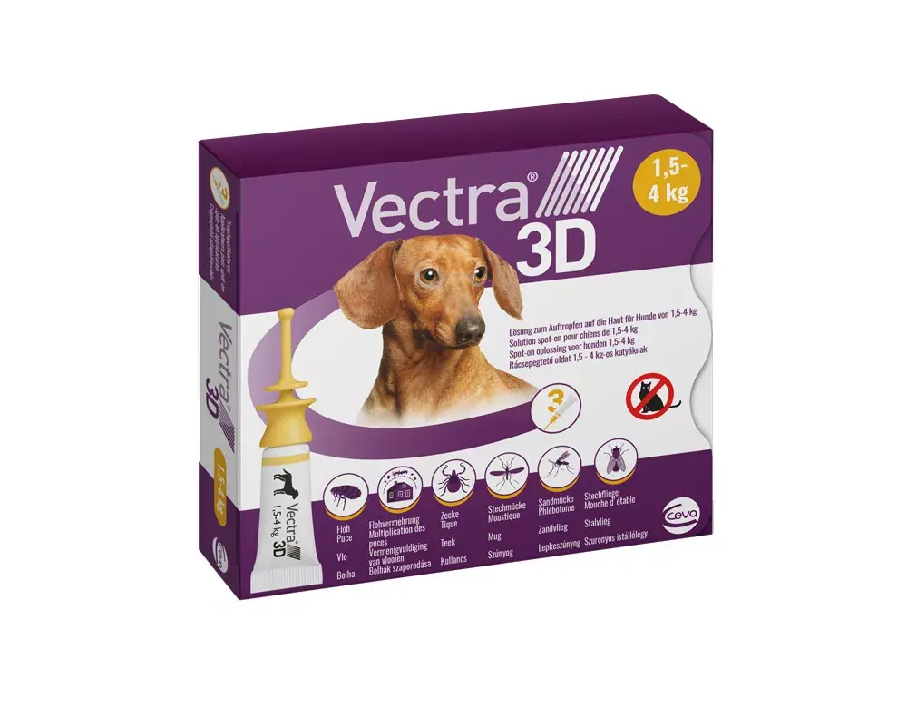 Akció VECTRA 3D spoton kutyáknak 1,5-4kg 0,8ml