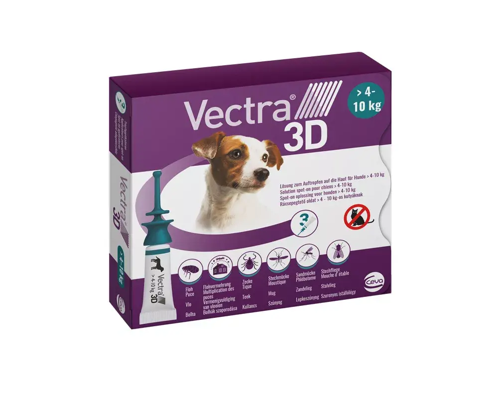 VECTRA 3D spoton kutyáknak 4-10kg 1,6ml Szuper akció