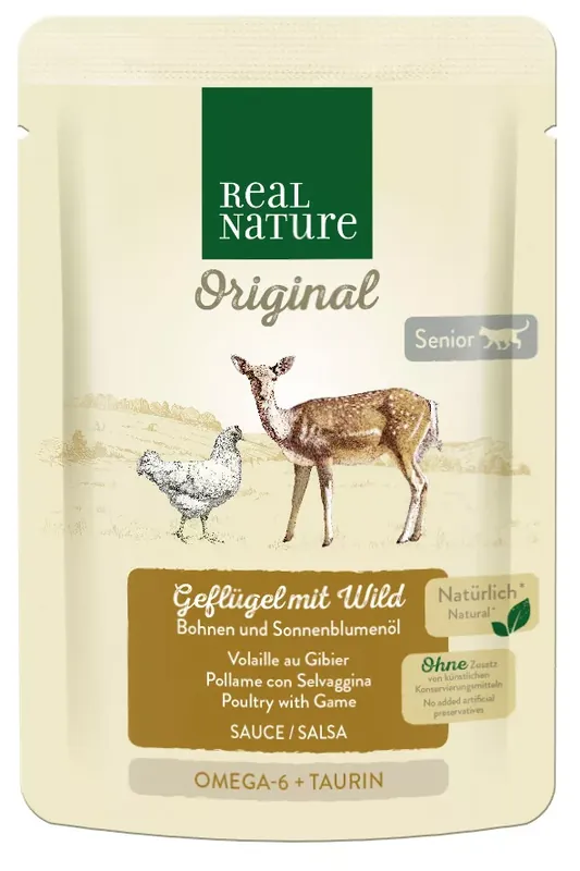 Real Nature Original senior nedves macskaeledel tasak szárnyas&vad 12x85g Akciós ár