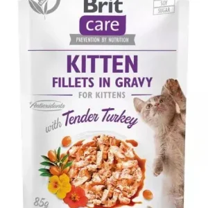 Végkiárusítás BRIT Care tasak kitten nedves eledel pulyka szószban 24x85g