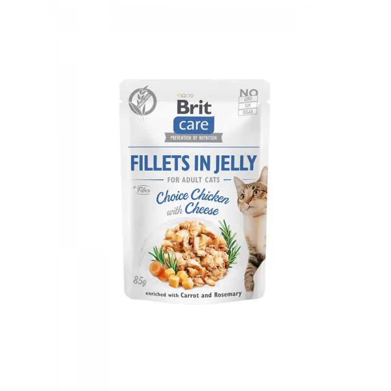 BRIT Care tasak adult nedves macskaeledel jelly csirke 24x85g Szuper akció