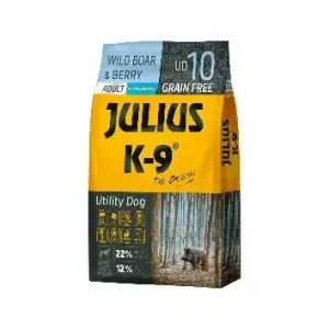 Azonnal elérhető Julius K9 száraztáp gabonamentes vaddisznó&bogyós gyümölcsök 10kg