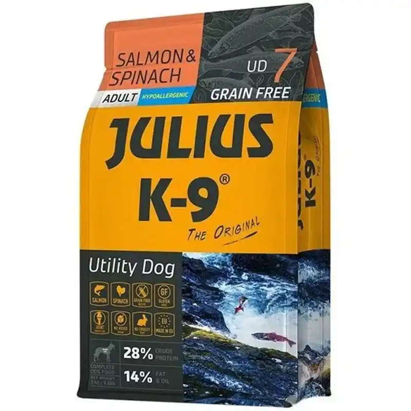 Biztonságos vásárlás Julius K9 száraztáp gabonamentes lazac&spenót 3kg
