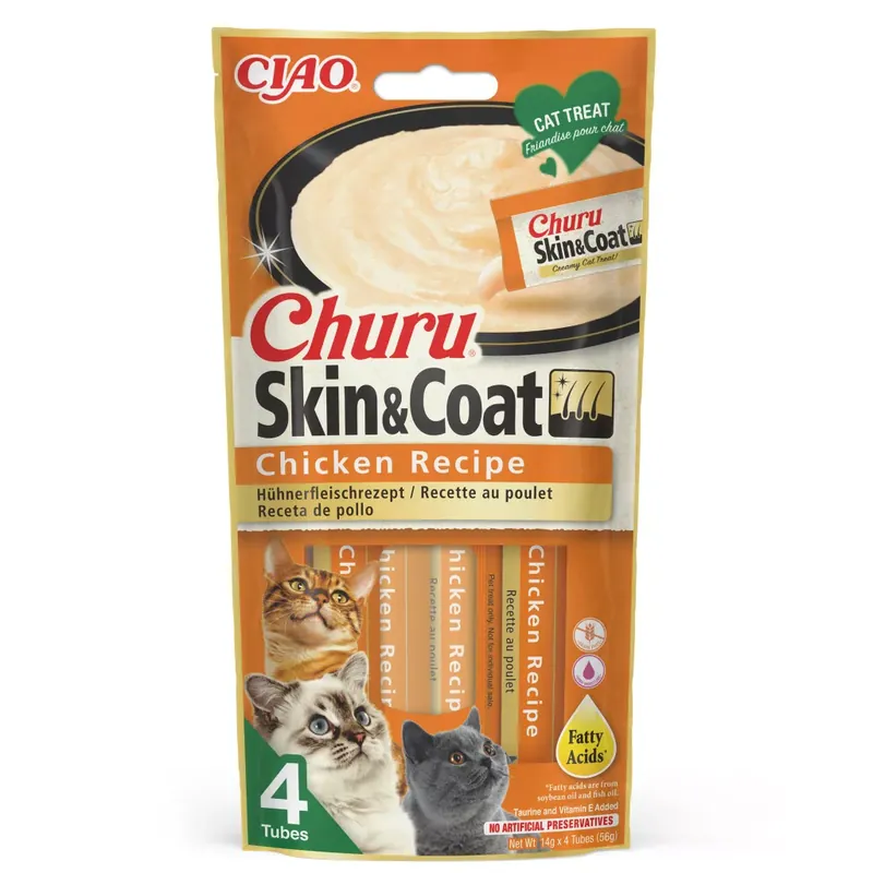 Olcsóbb INABA Churu Skin&Coat krém macska jutalomfalat csirke 4x14g