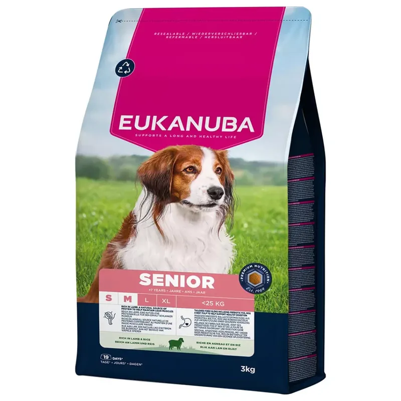 Eukanuba Small&Medium Breeds senior bárány&rizs 3kg Akció