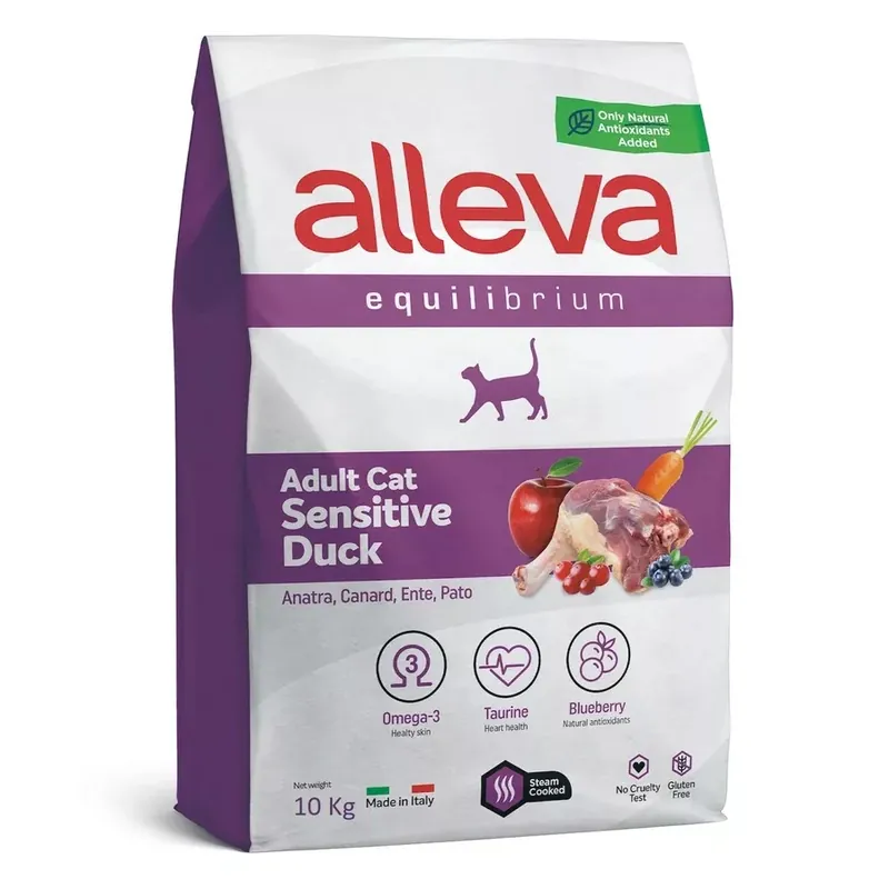 ALLEVA Equilibrium adult érzékeny felnőtt macskáknak kacsa 10kg Biztonságos vásárlás