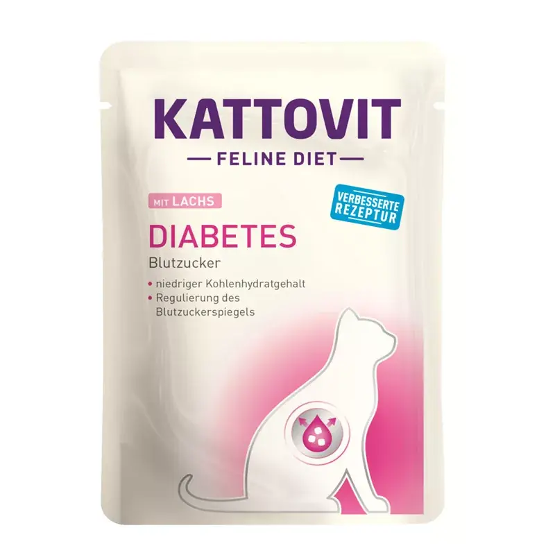 Kattovit Feline Diet tasak macskaeledel diabétesz lazac 24x85g Akció