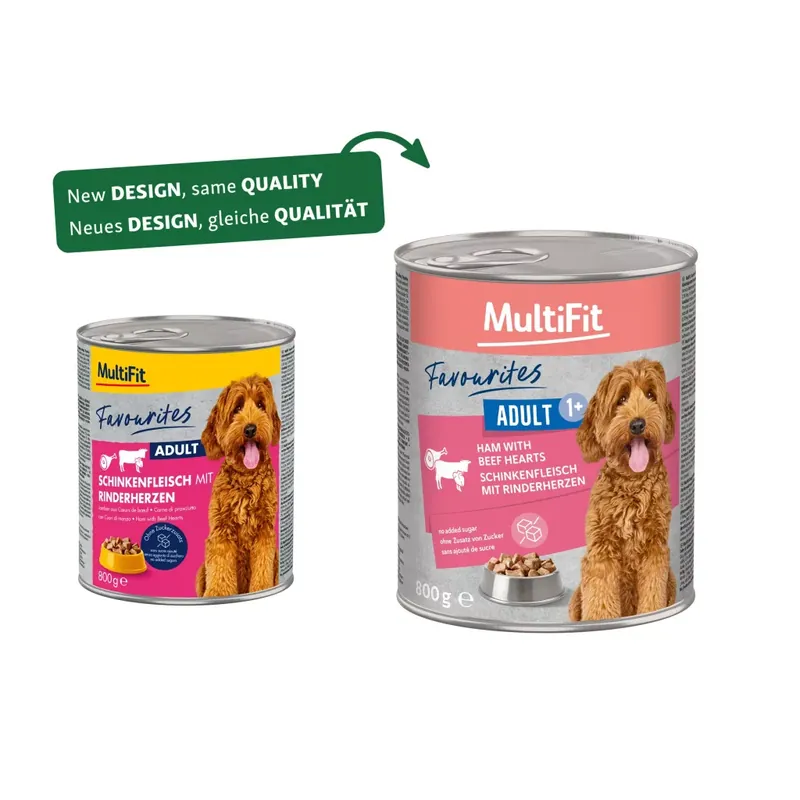 MultiFit Favourites kutya konzerv sonka&marhaszív 6x800g Olcsóbb